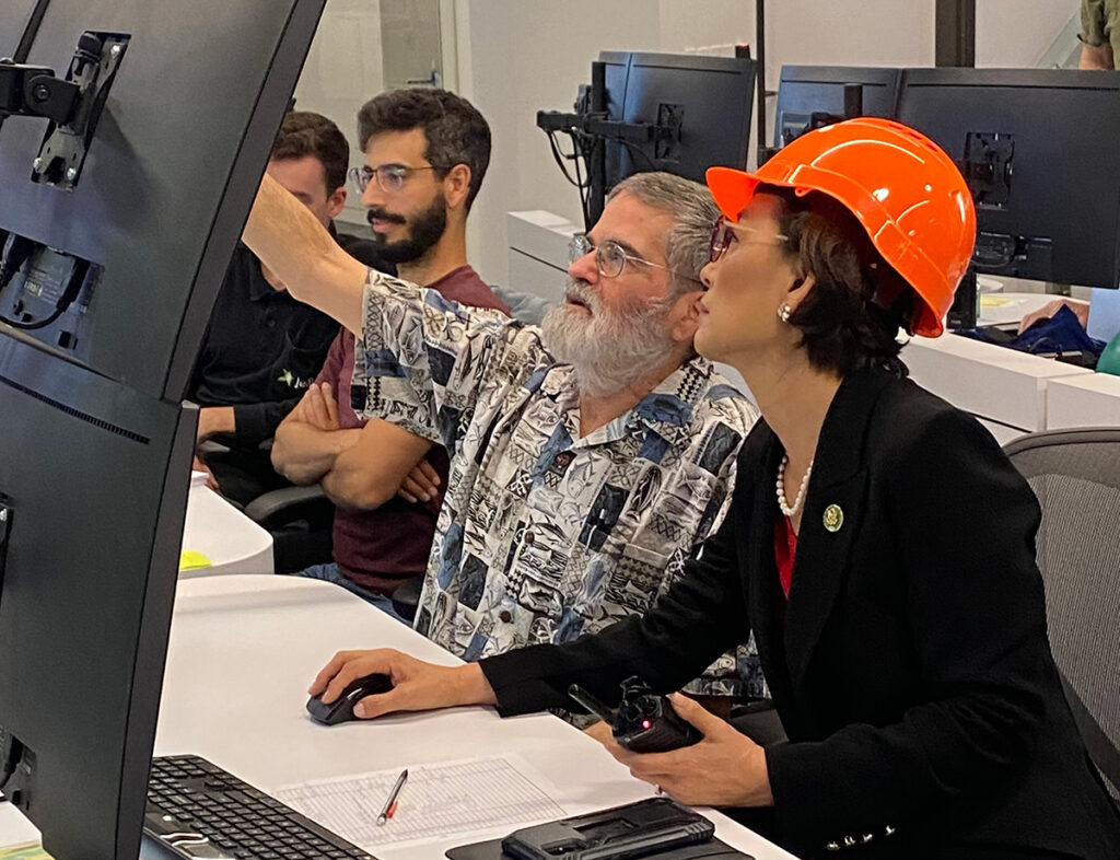 Congresswoman Young Kim (CA-40) participates in demonstration of control room operations for TAE’s fifth-generation device, dubbed Norman, a fusion research device that is capable of creating and sustaining plasma at more than 70 million degrees C.
