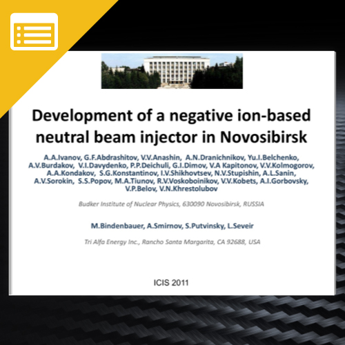 Development of a negative ion-based neutral beam injector in Novosibirsk