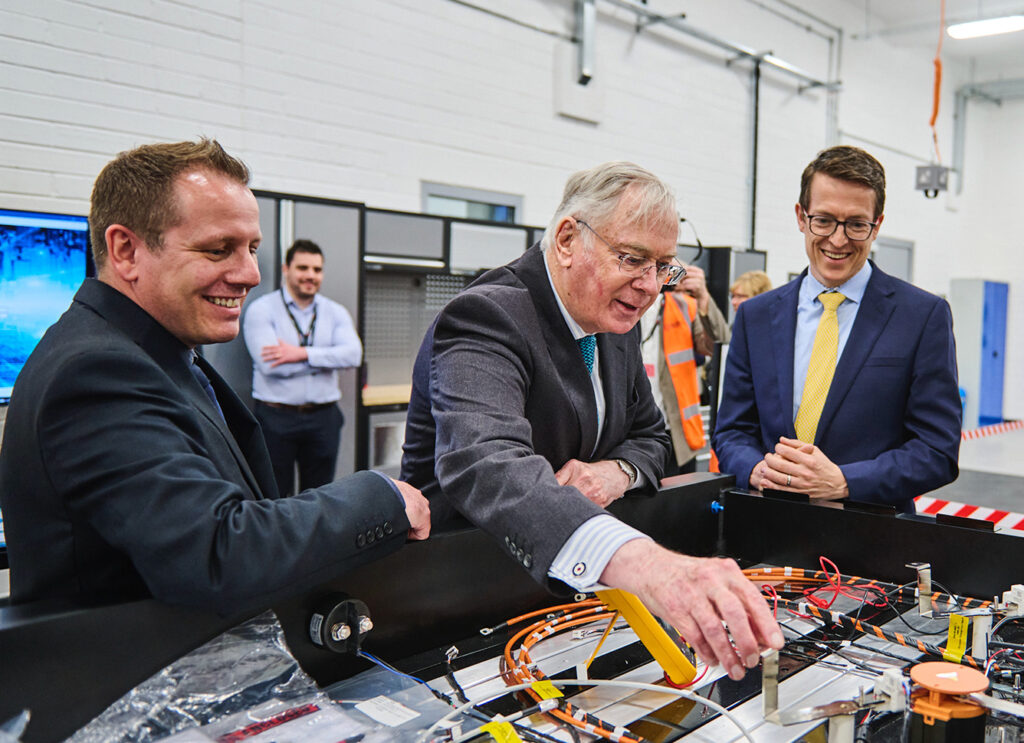 His Royal Highness, the Duke of Gloucester (center) toured the BCIMO site in late April, meeting with the TAE Power Solutions team, including Chief Commercial Officer Ben Russell (right).